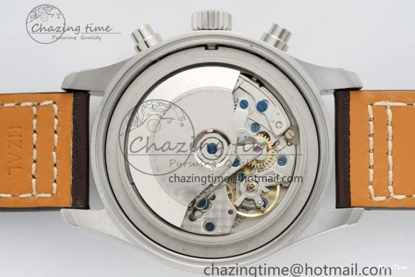 MIROTIME 0323 Pilot Chrono SS AZF 1:1 Best Edition Blue Dial on Brown Leather Strap A TimelessDesign 7060